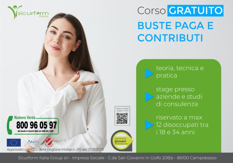 Corso GRATUITO in “Addetto Buste Paga e Contributi” – PROROGA TERMINI ISCRIZIONI
