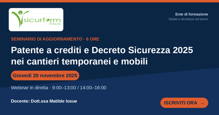 La patente a crediti nei cantieri e il Decreto Sicurezza 2025: la gestione della sicurezza nei cantieri temporanei e mobili